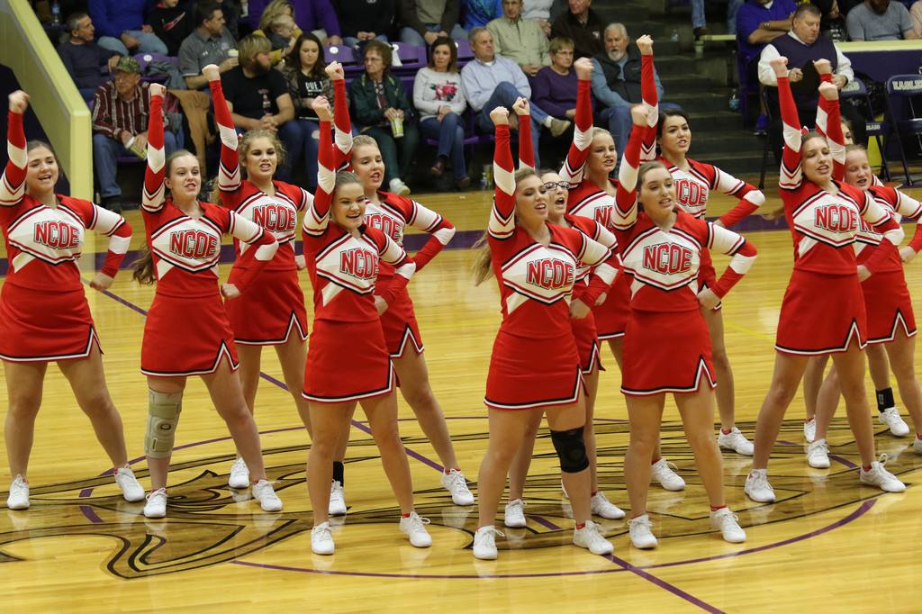 A photo of the cheerleader team.