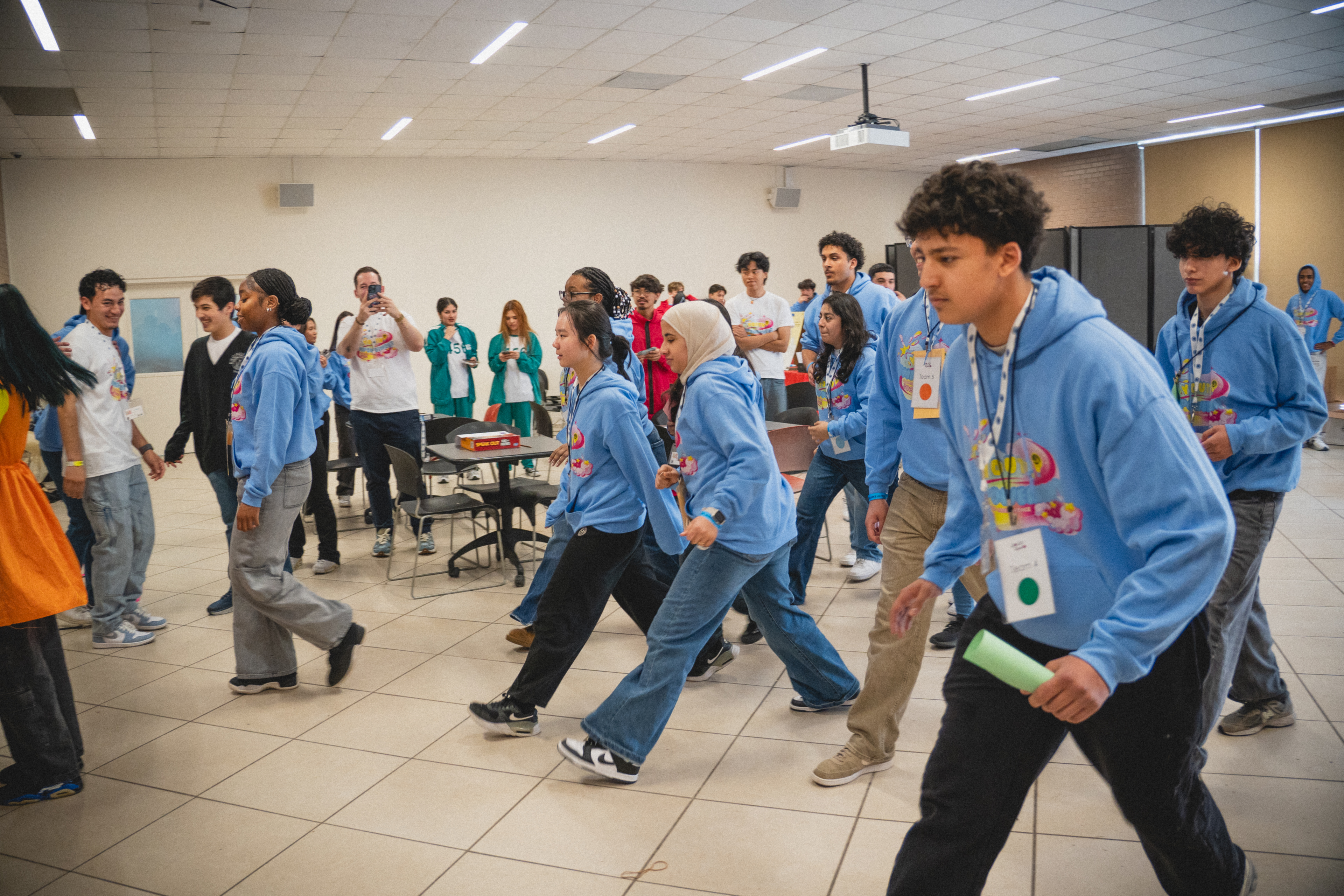 Students practicing a dance