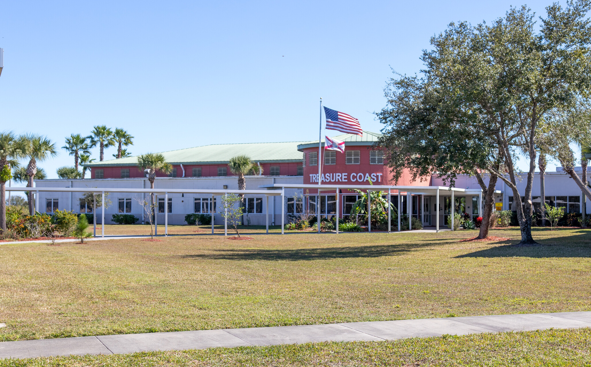 front of school building