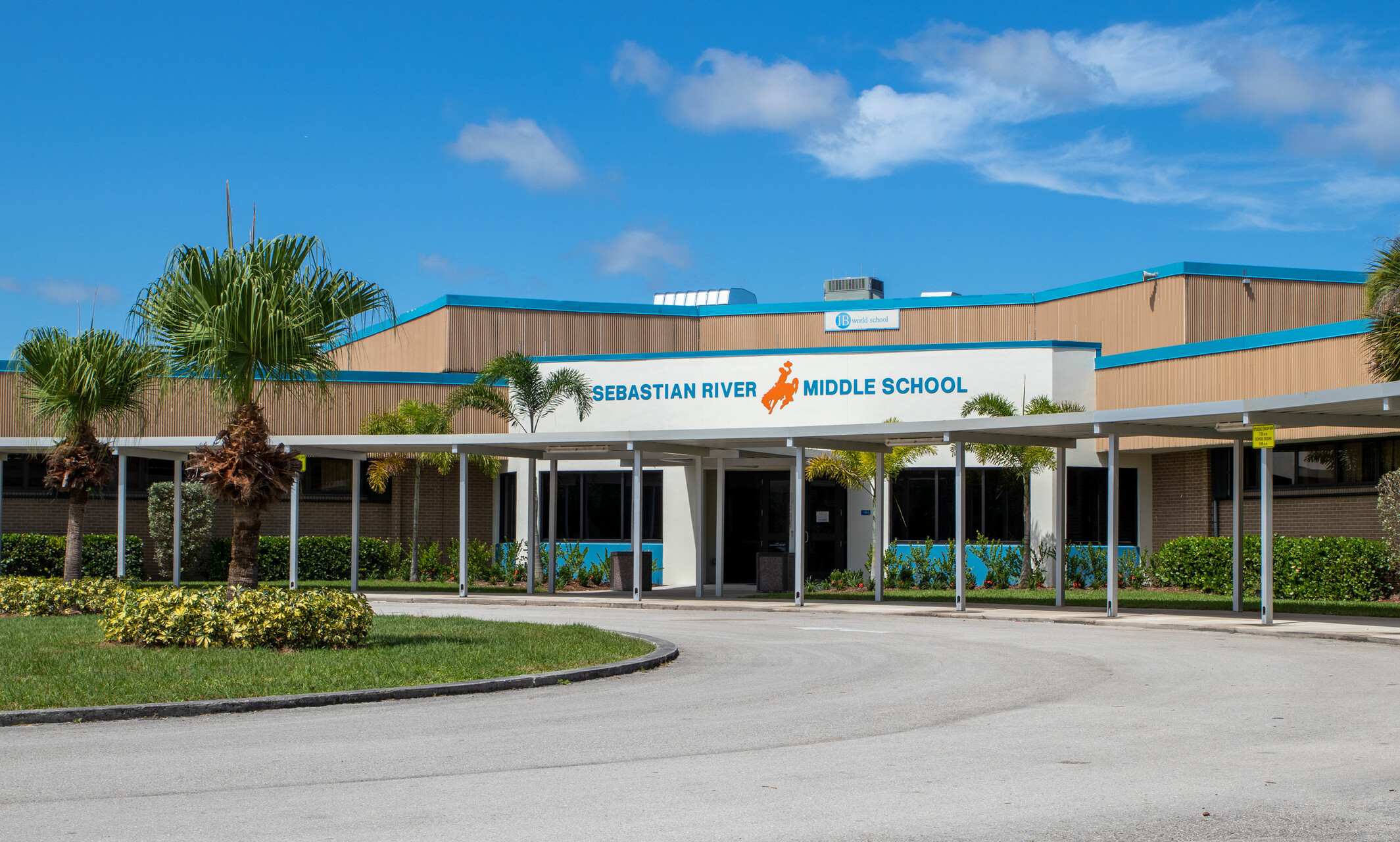 front of school building