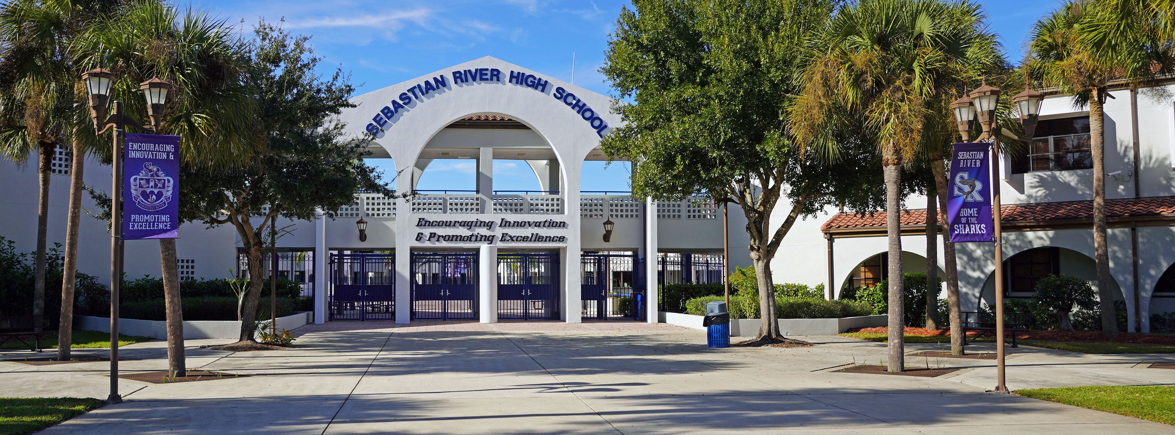 front of school building