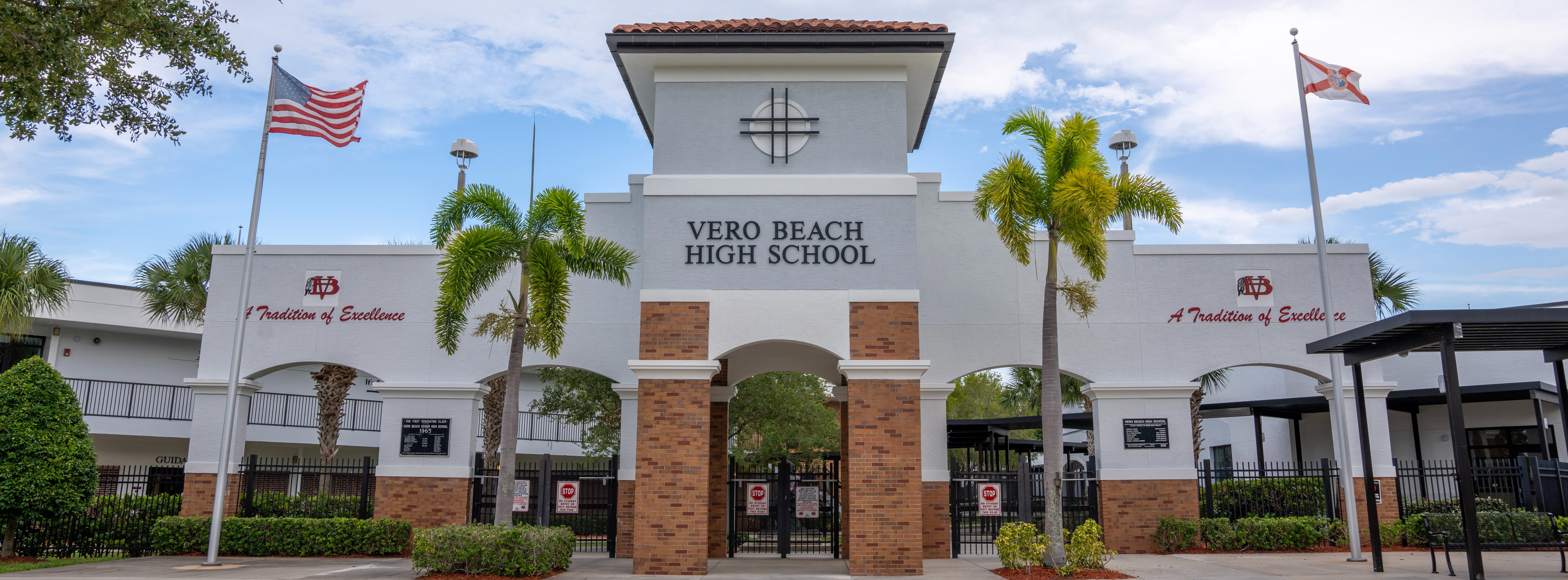 front of school building