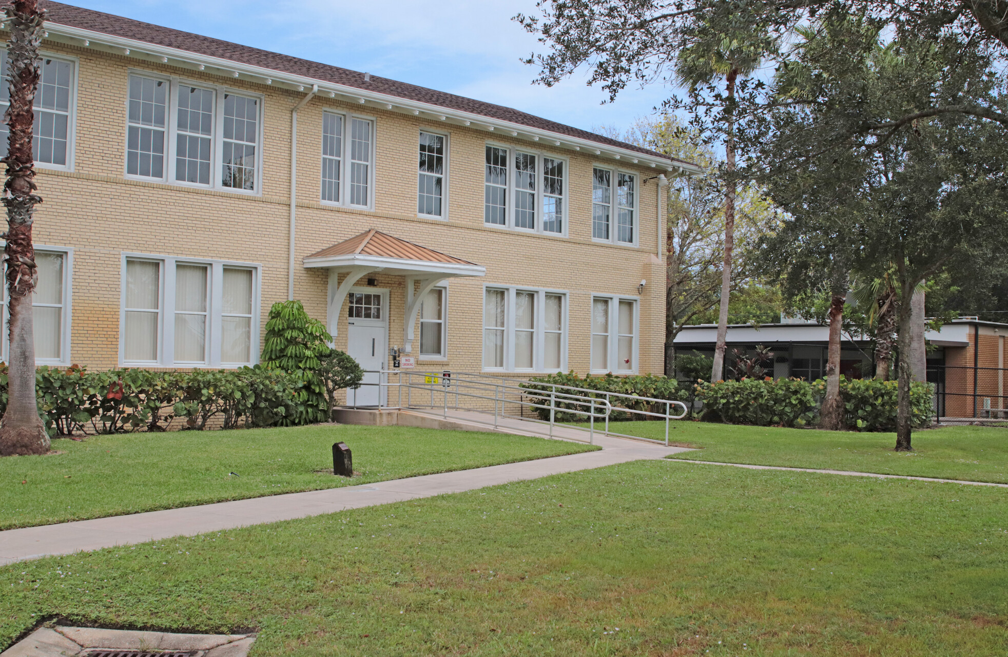 front of school building