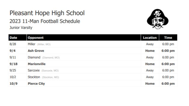 HS Football Schedule