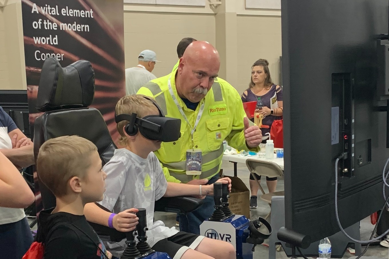 Student using a VR set