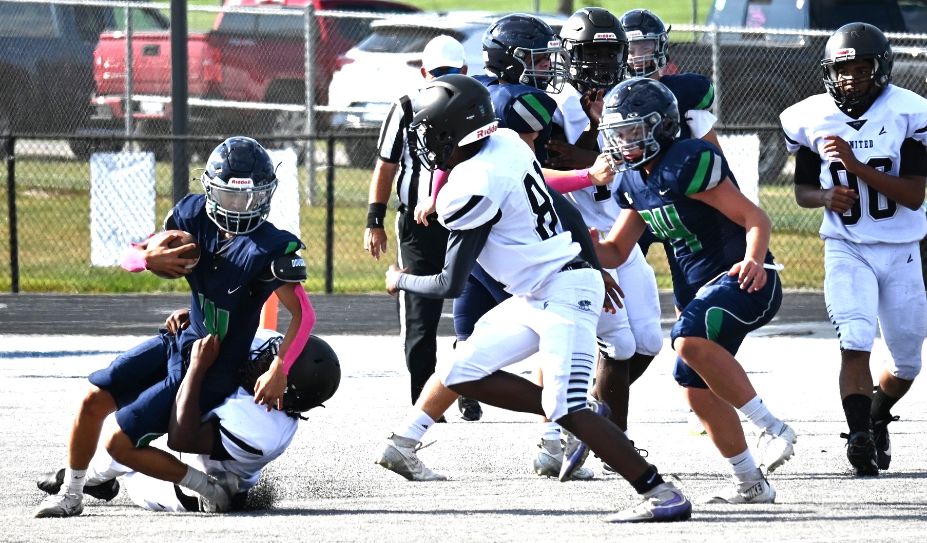 Lapeer freshman football game action