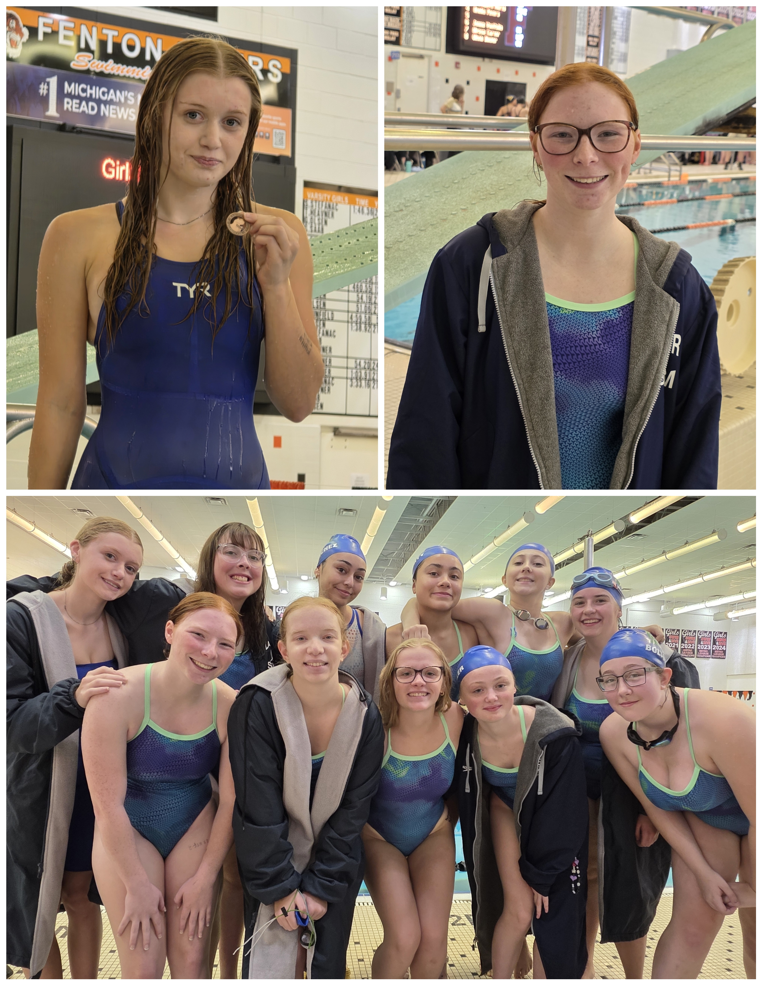 Swim collage photos from county event