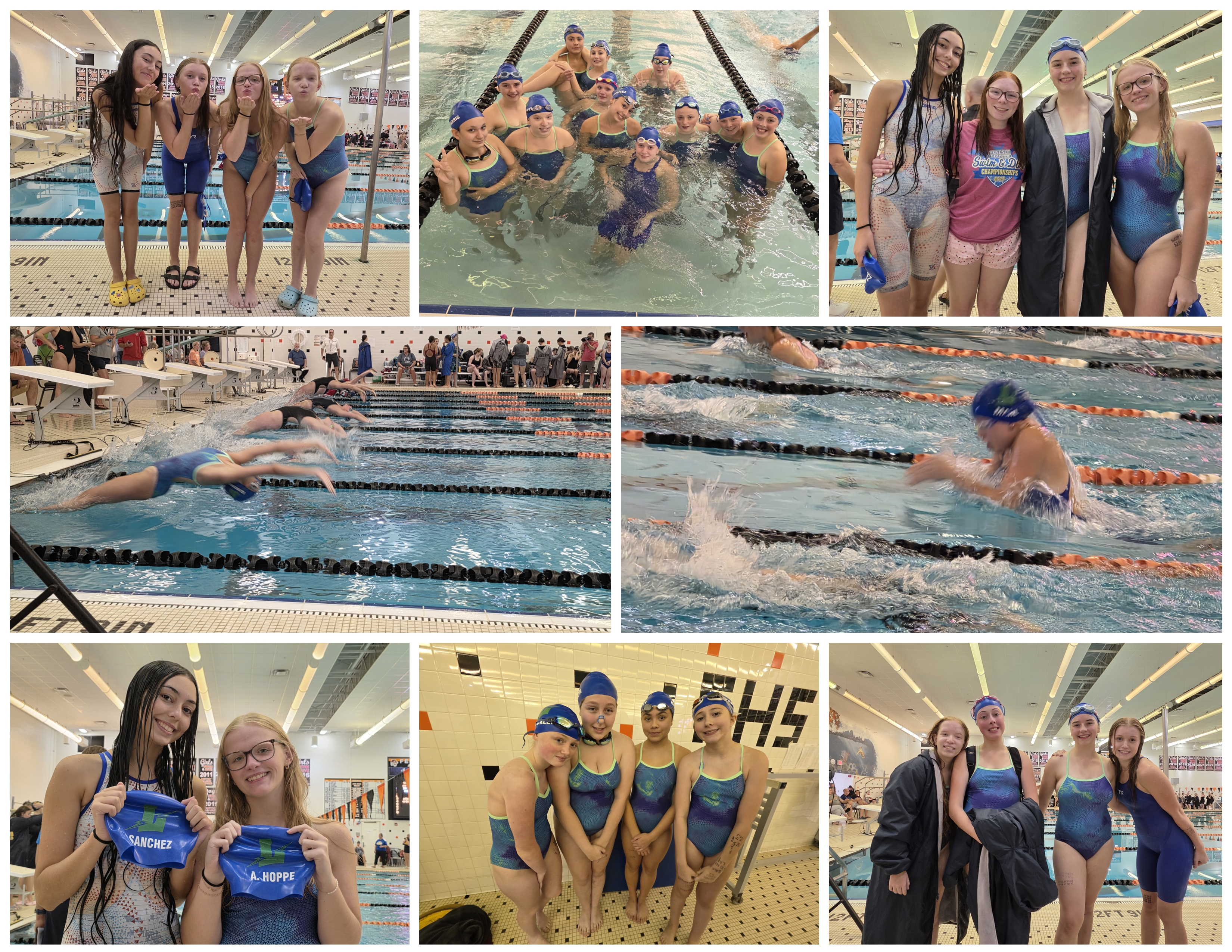 Lapeer swim photo collage