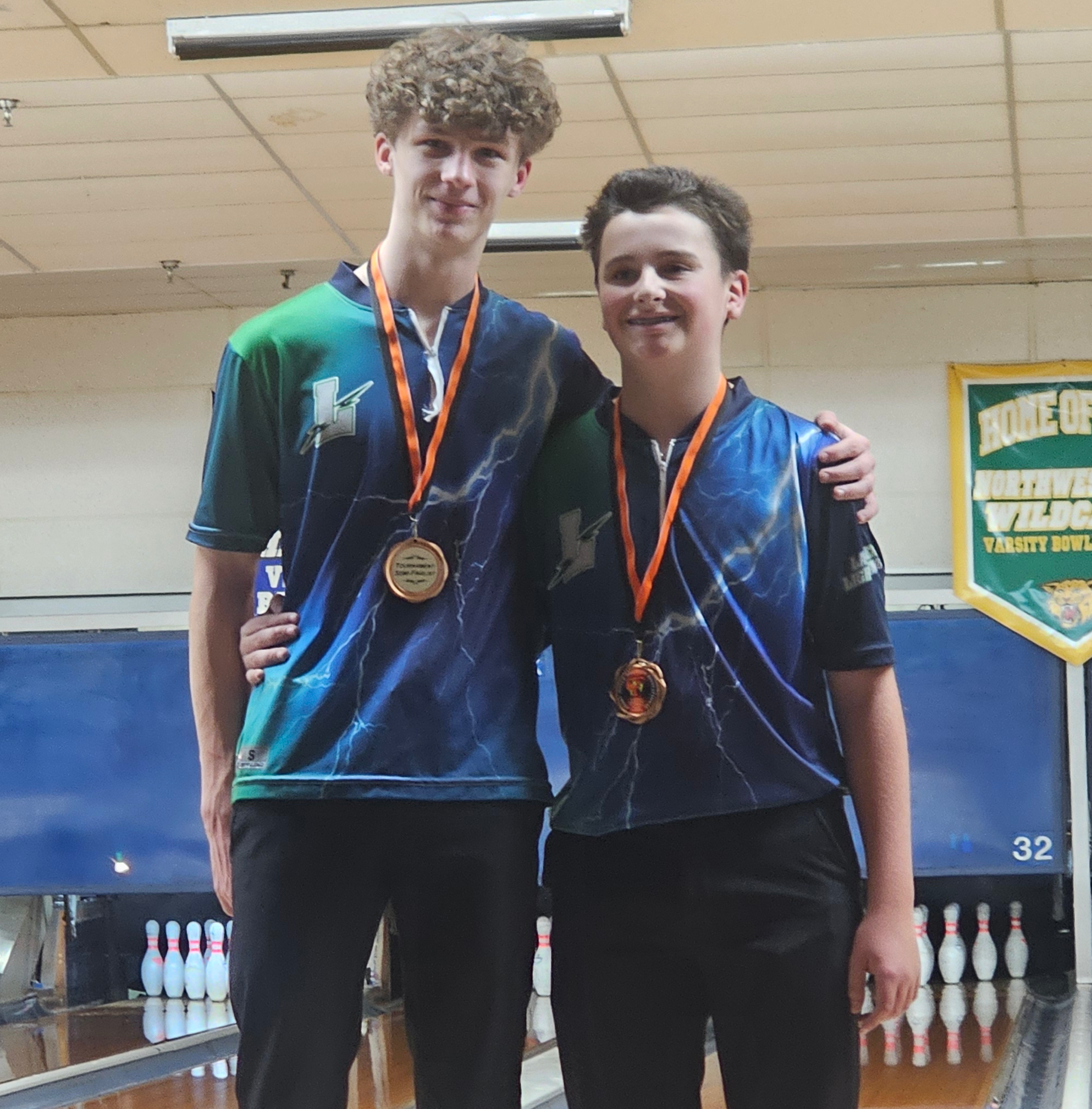 Two Lapeer bowlers pose together after a great day on the lanes
