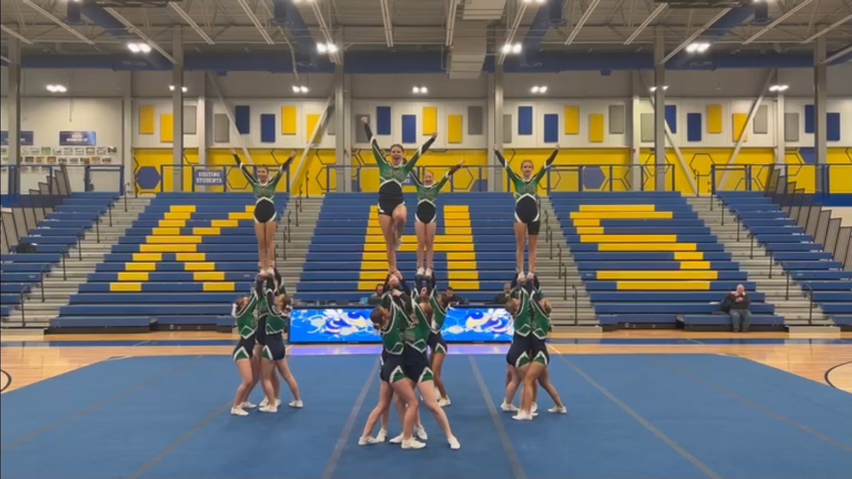 Lapeer cheerleaders in action