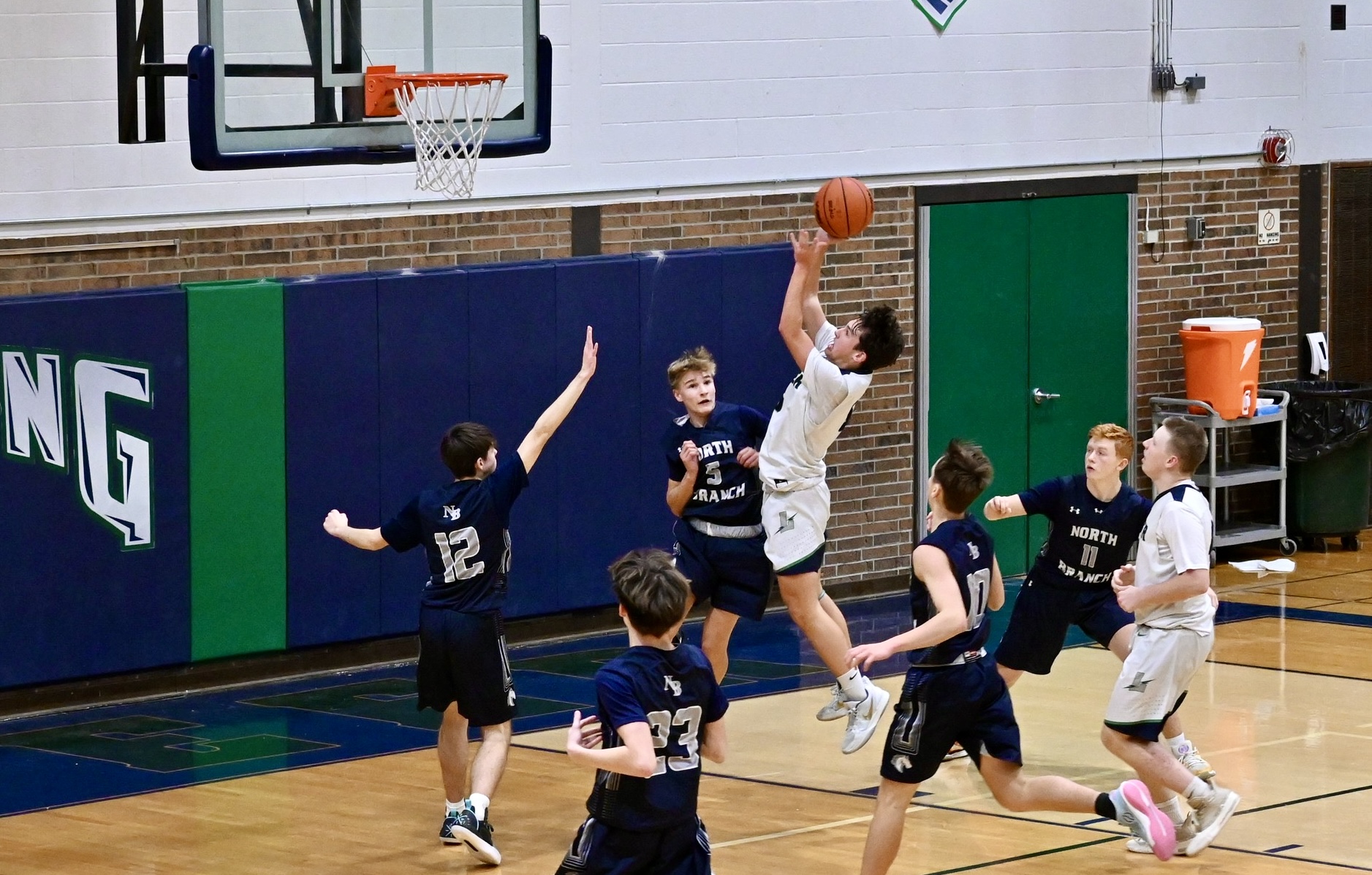 Lapeer JV boys basketball action