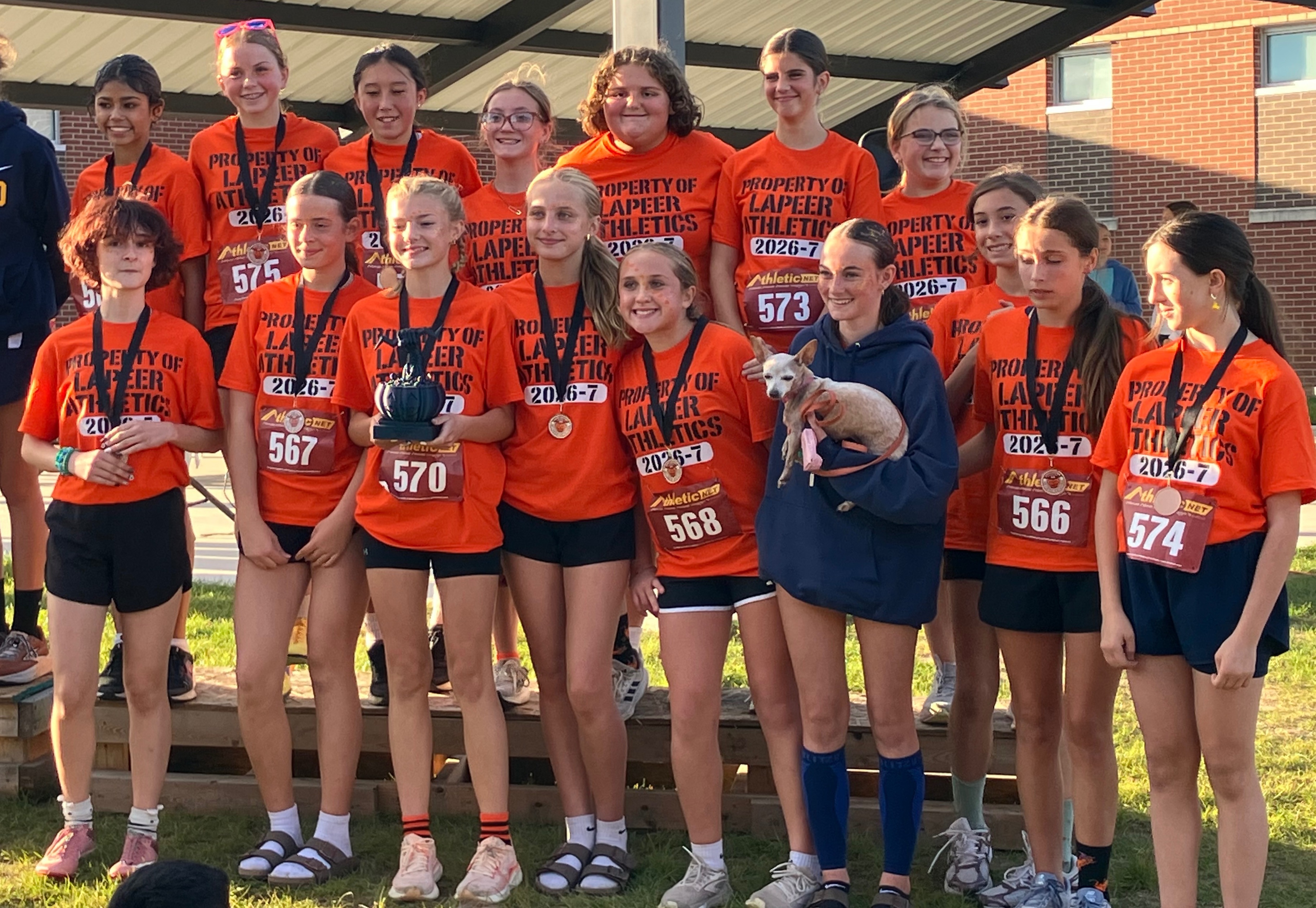 Lapeer middle school girls cross country meet champions