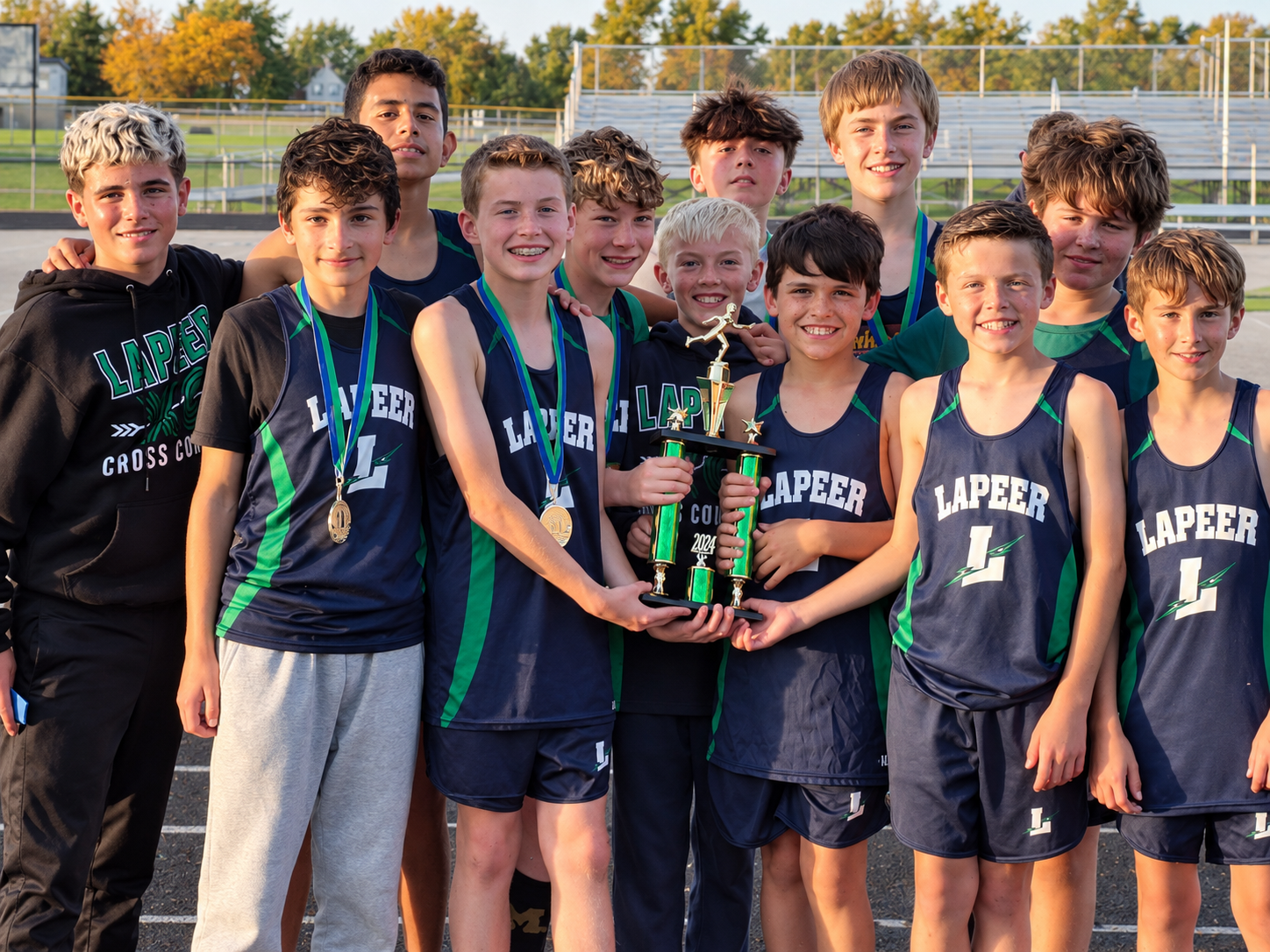 The Lapeer middle school boys cross country team