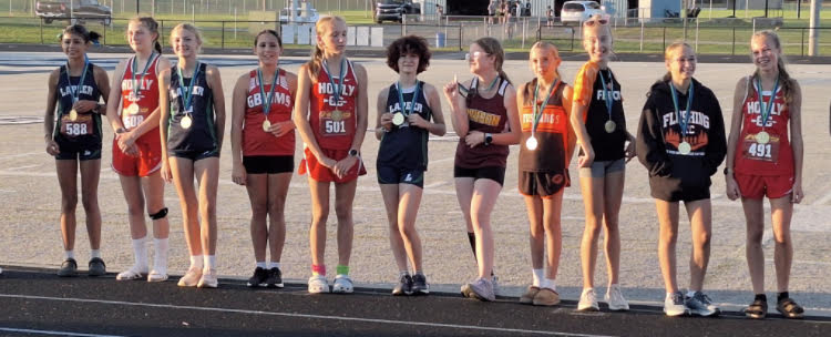 Medal winners at the Flint Metro League girls middle school cross country meet