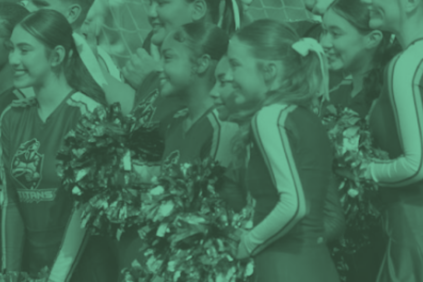 Athletics cheer team smiling