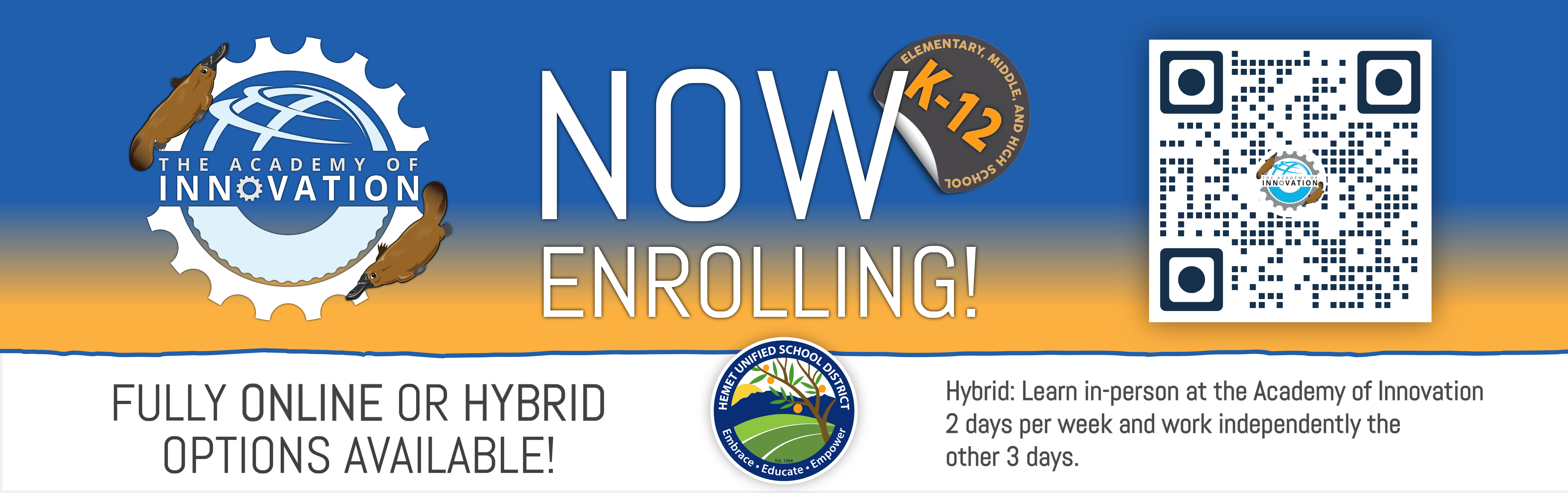 AOI Now Enrolling Banner for 26-27