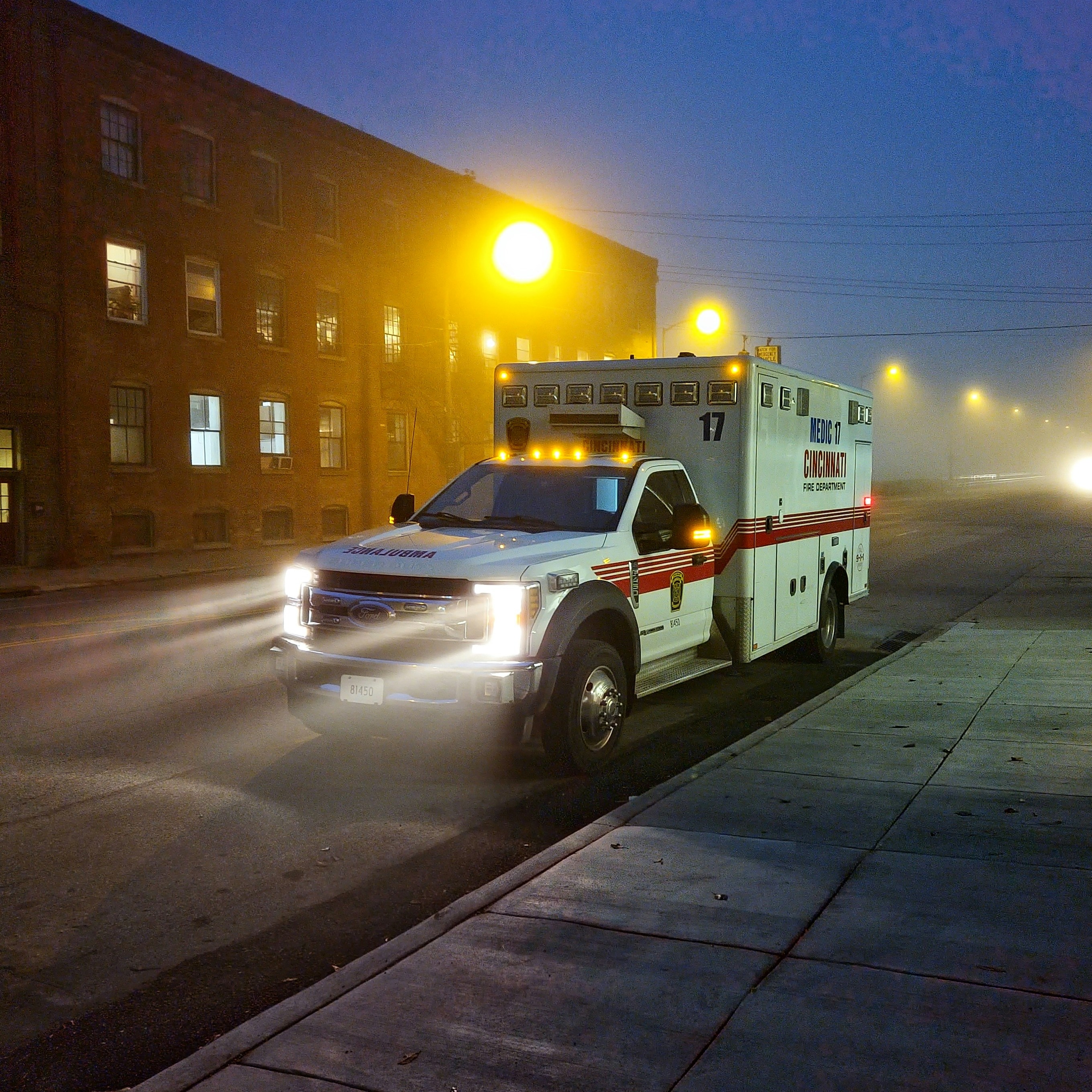 ambulance driving on road