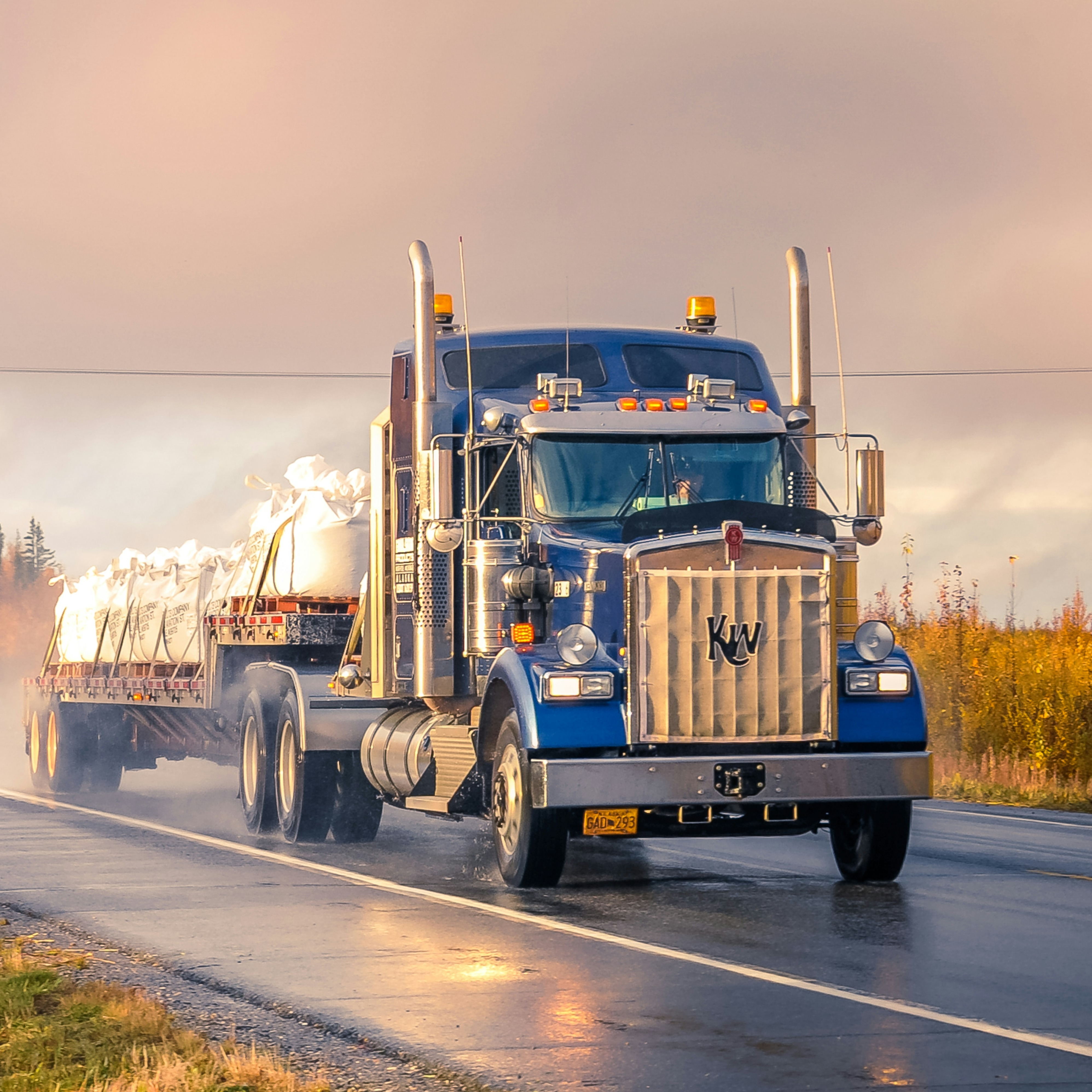 commercial truck on the road