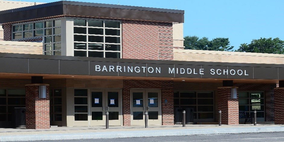 A photo of the front of Barrington Middle School