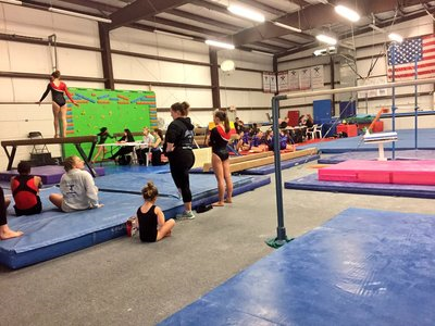 A photo of a gymnastics gym