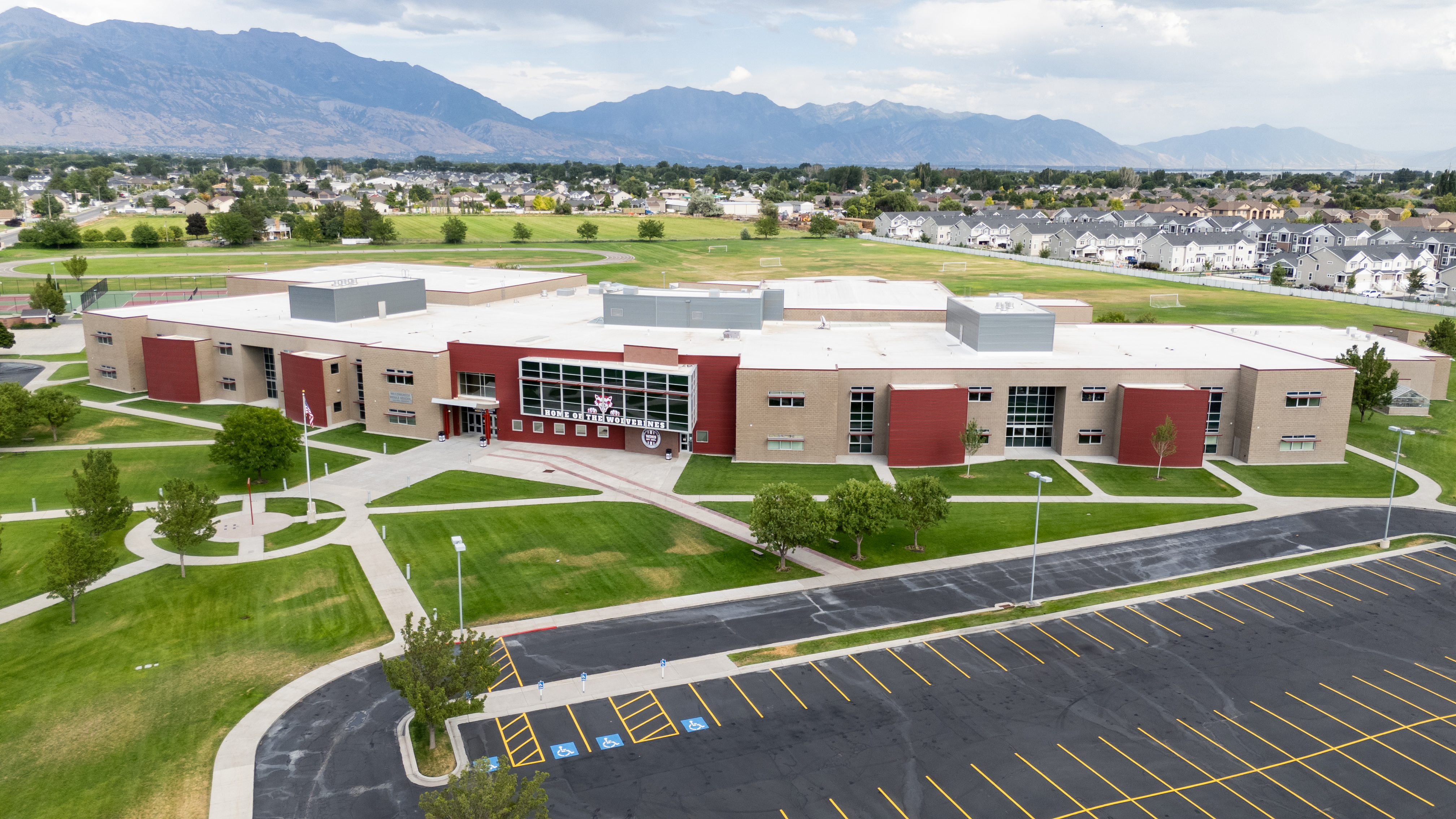 View of Willowcreek Middle School from drone.