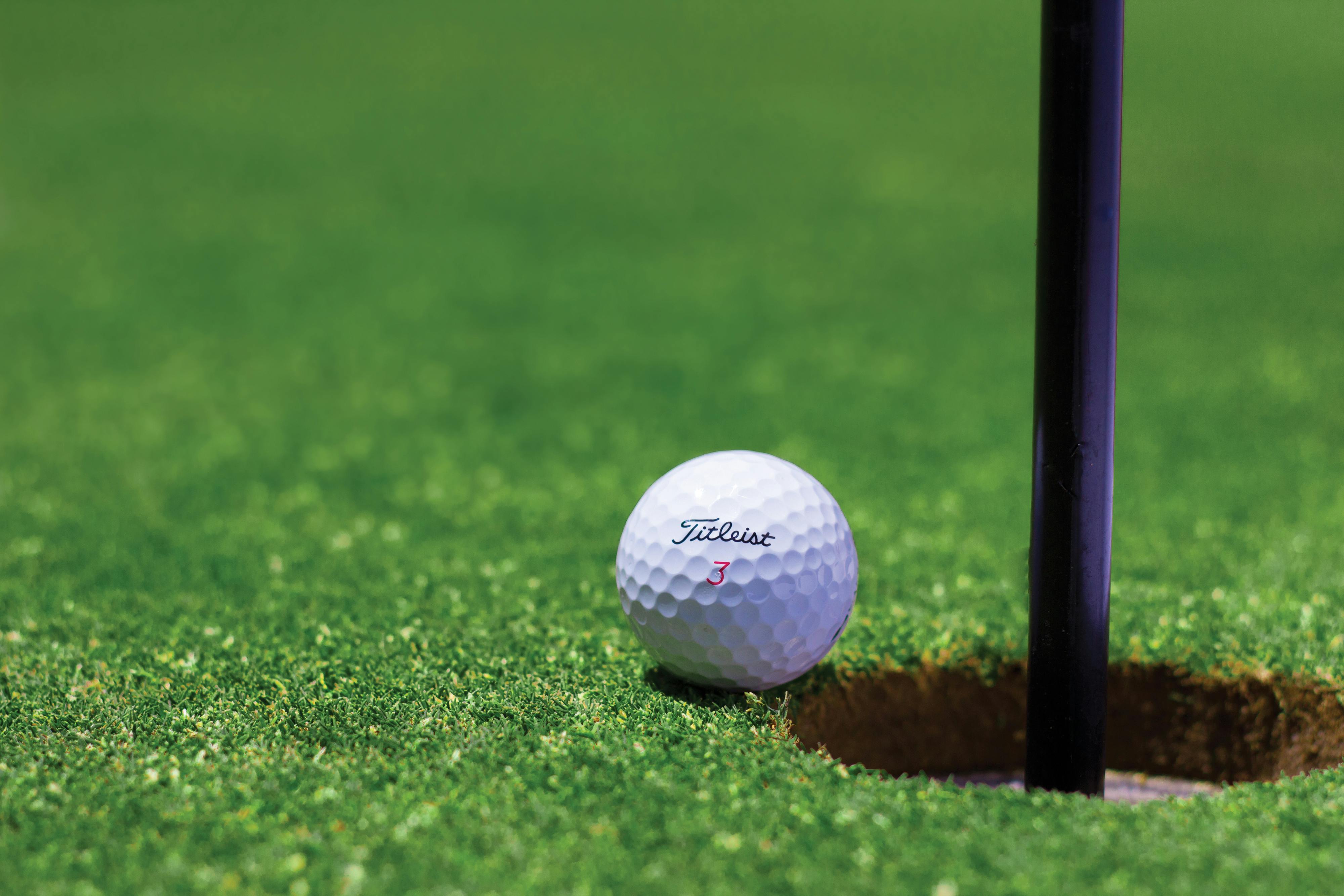 golf ball on a green