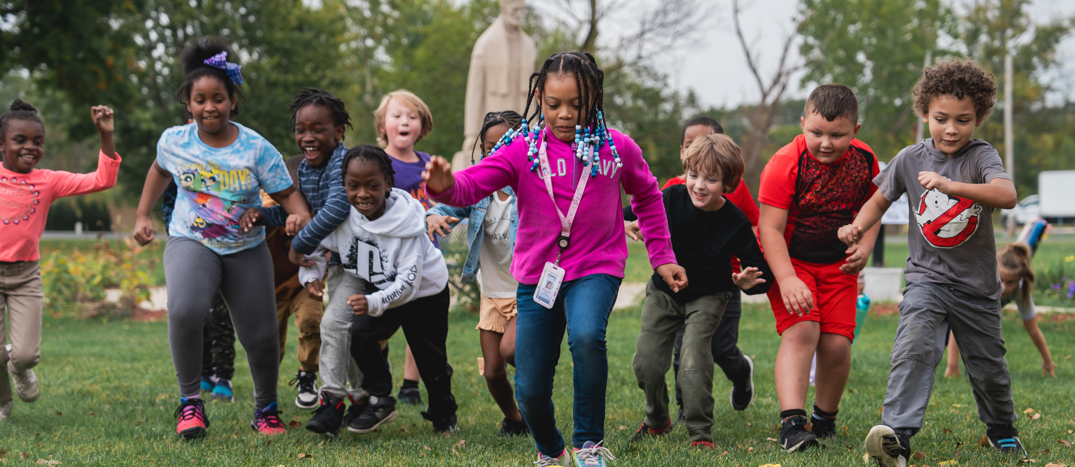 Students playing outdoors
