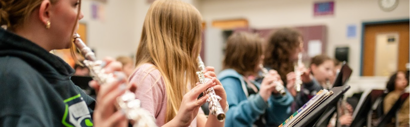 Students playing instruments 