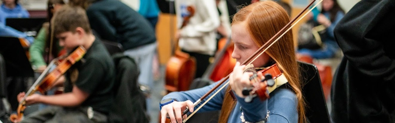 music student playing instruments