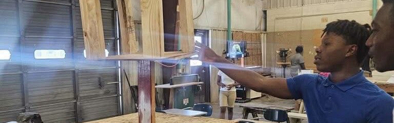 Students in construction class