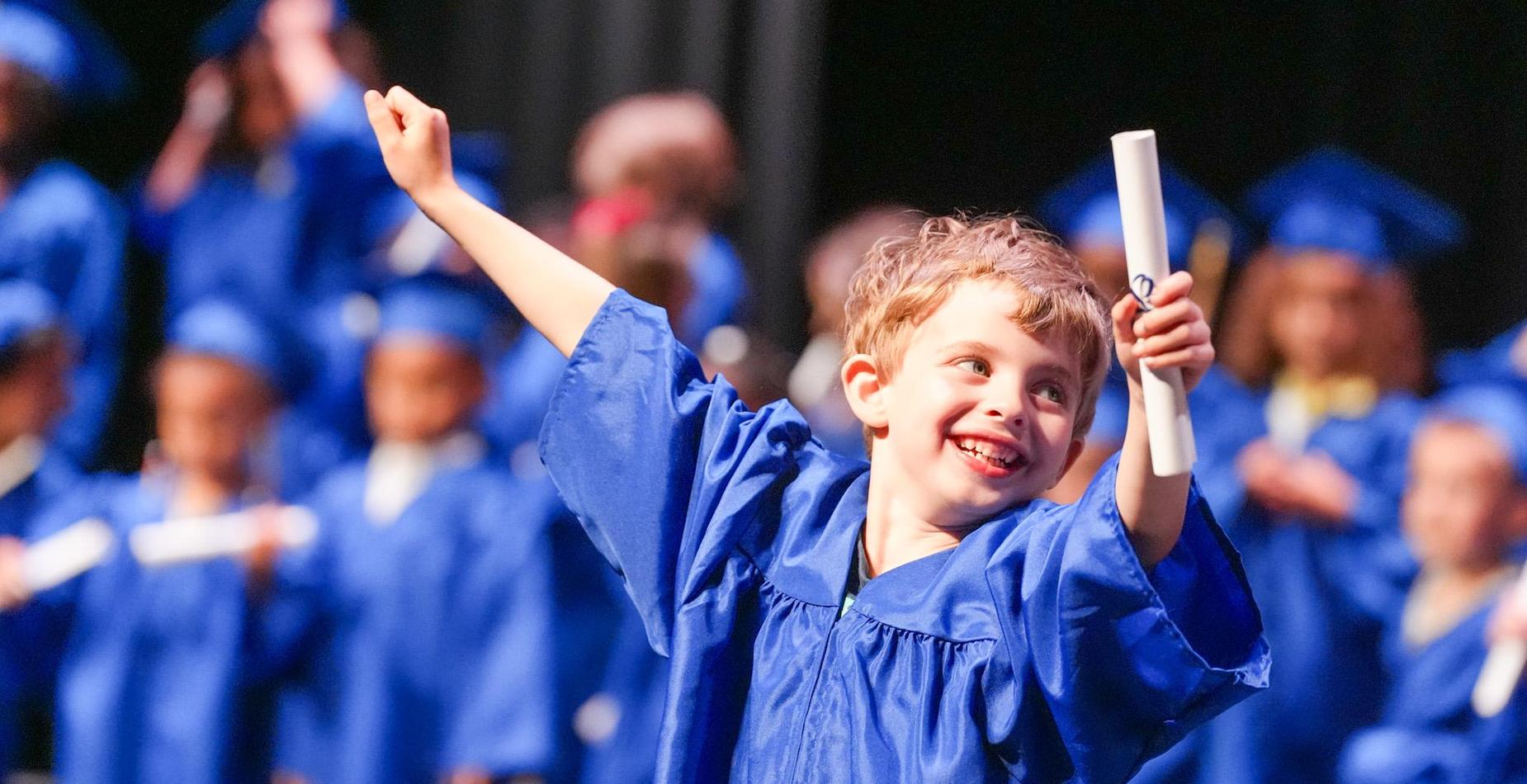 kids in graduation cap and gown