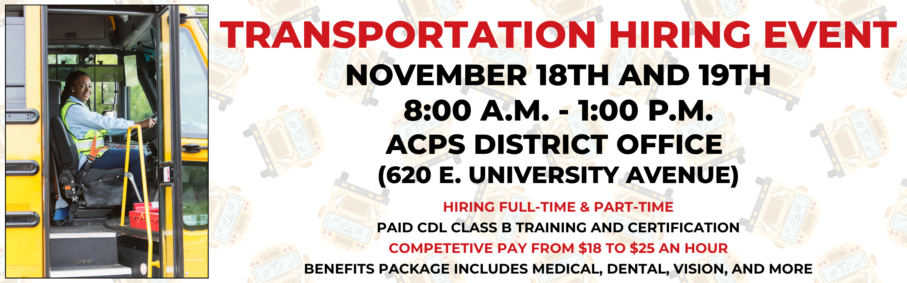 Transportation Hiring Event Banner