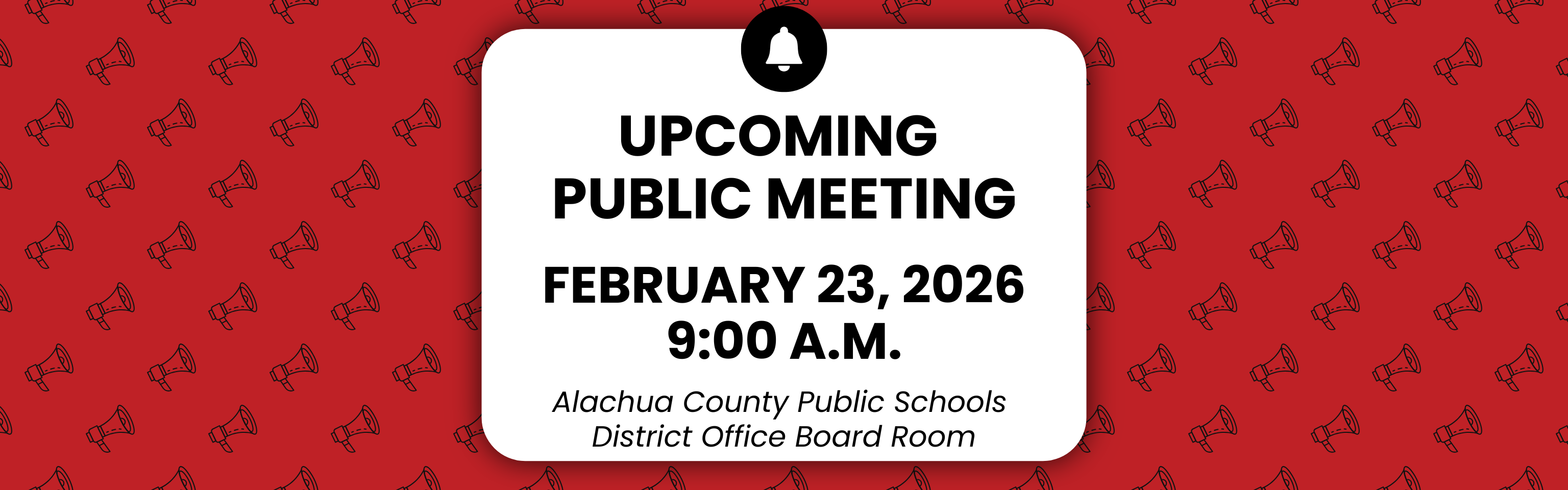 Upcoming Public Meeting - February 23