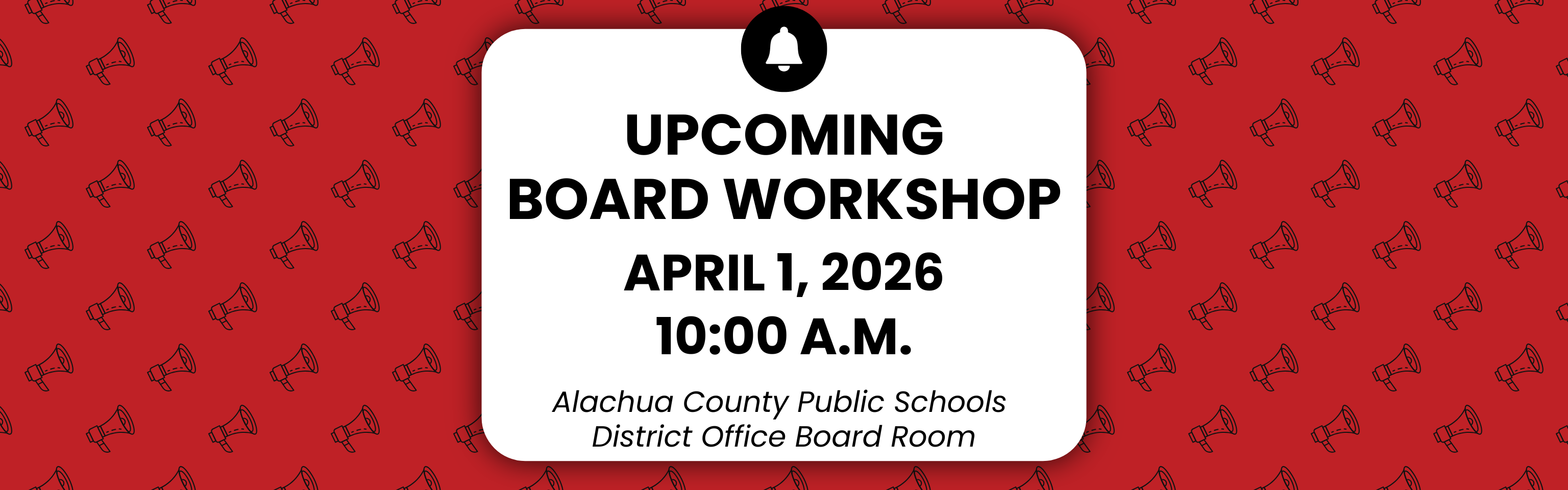 April 1 Board meeting banner