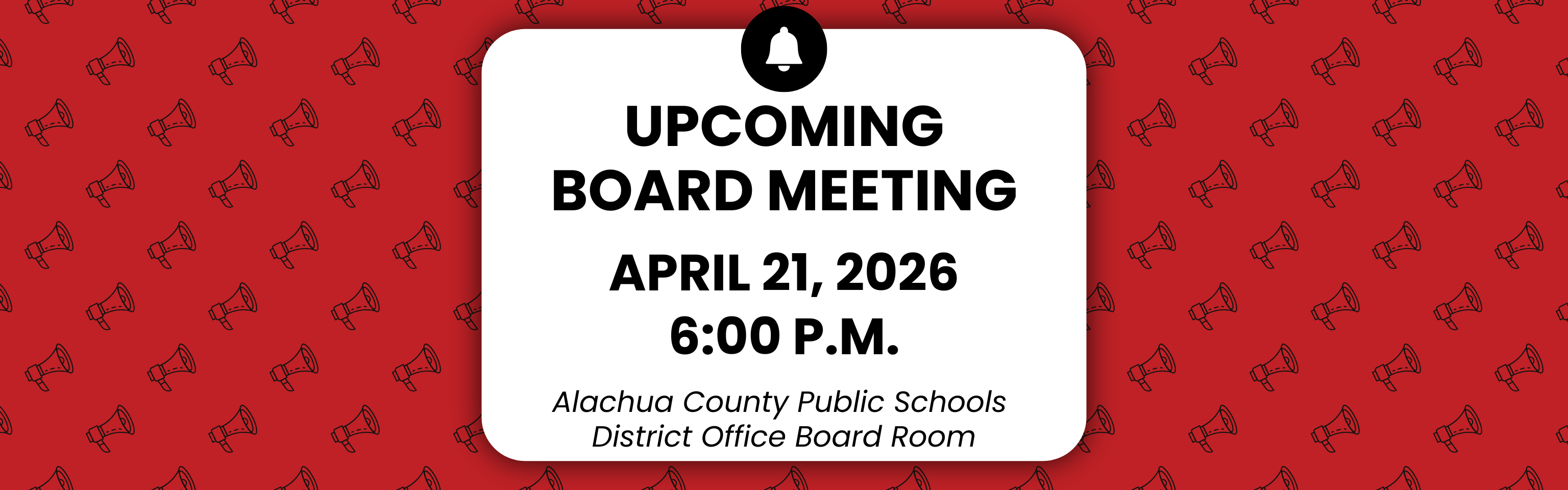 Upcoming April 21st Board Meeting