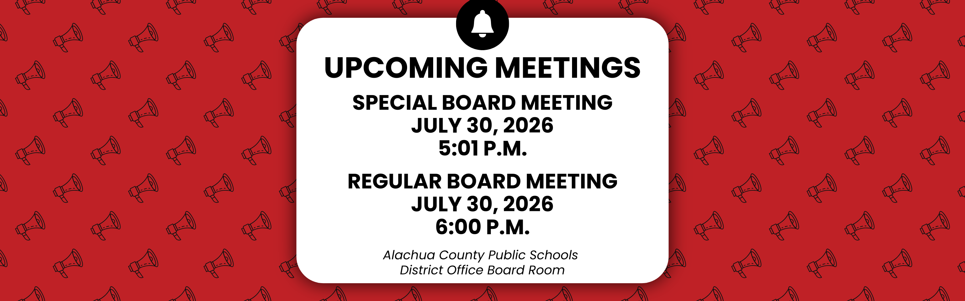 Upcoming Board Meetings
