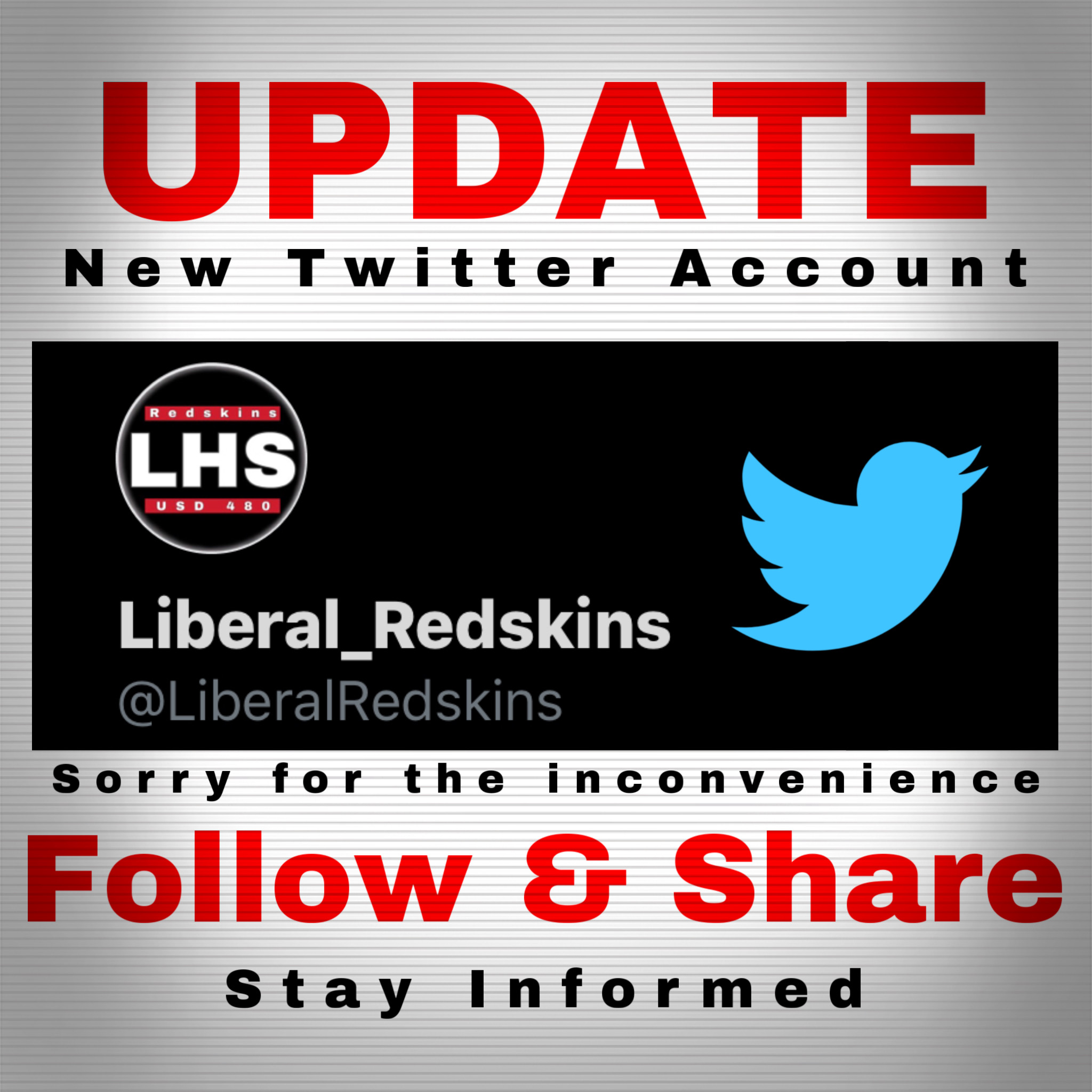 UPDATE - NEW TWITTER ACCOUNT - LIBERAL_REDSKINS