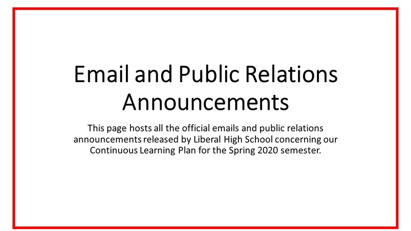 EMAIL AND PUBLIC RELATIONS ANNOUNCEMENTS