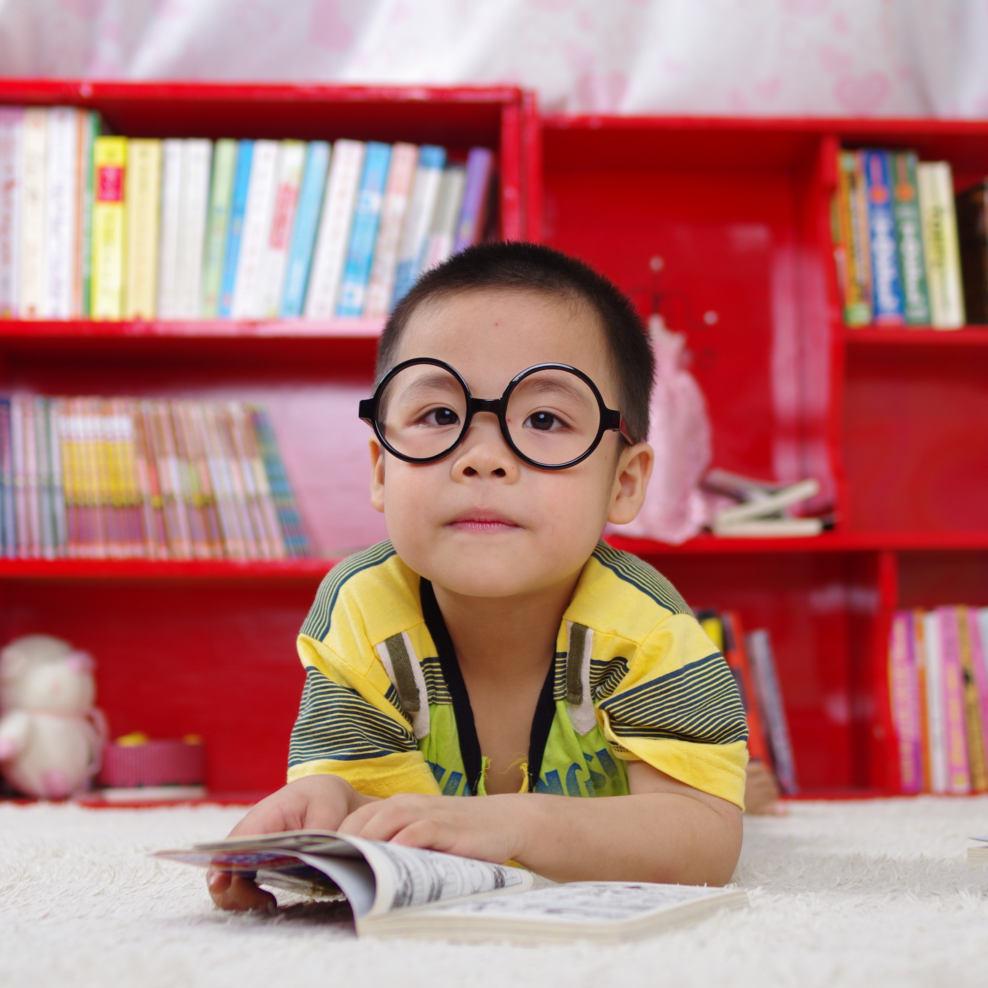 student reading a book
