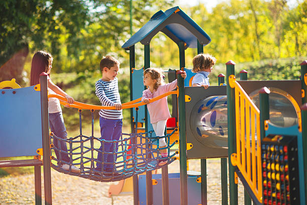 kids playing on playground