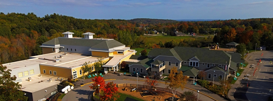 aerial shot of exterior building