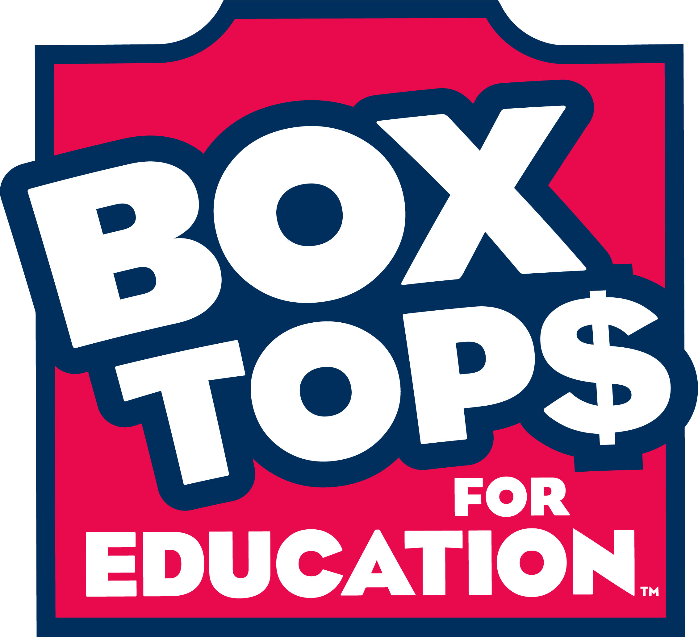 Box Tops for Education logo featuring a blue and white design with a stylized box top graphic.