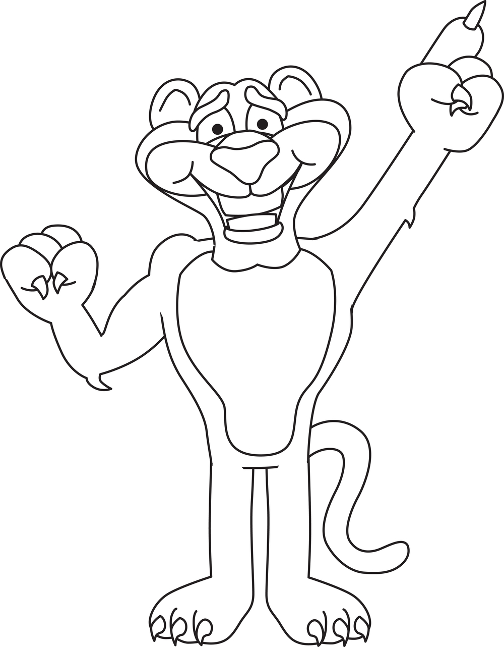 A cartoon dog with its paws on the ground, looking playful and ready for action