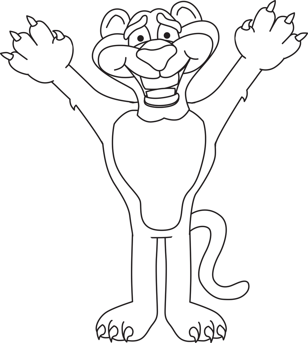A cartoon dog with its paws on the ground, looking playful and ready for action.