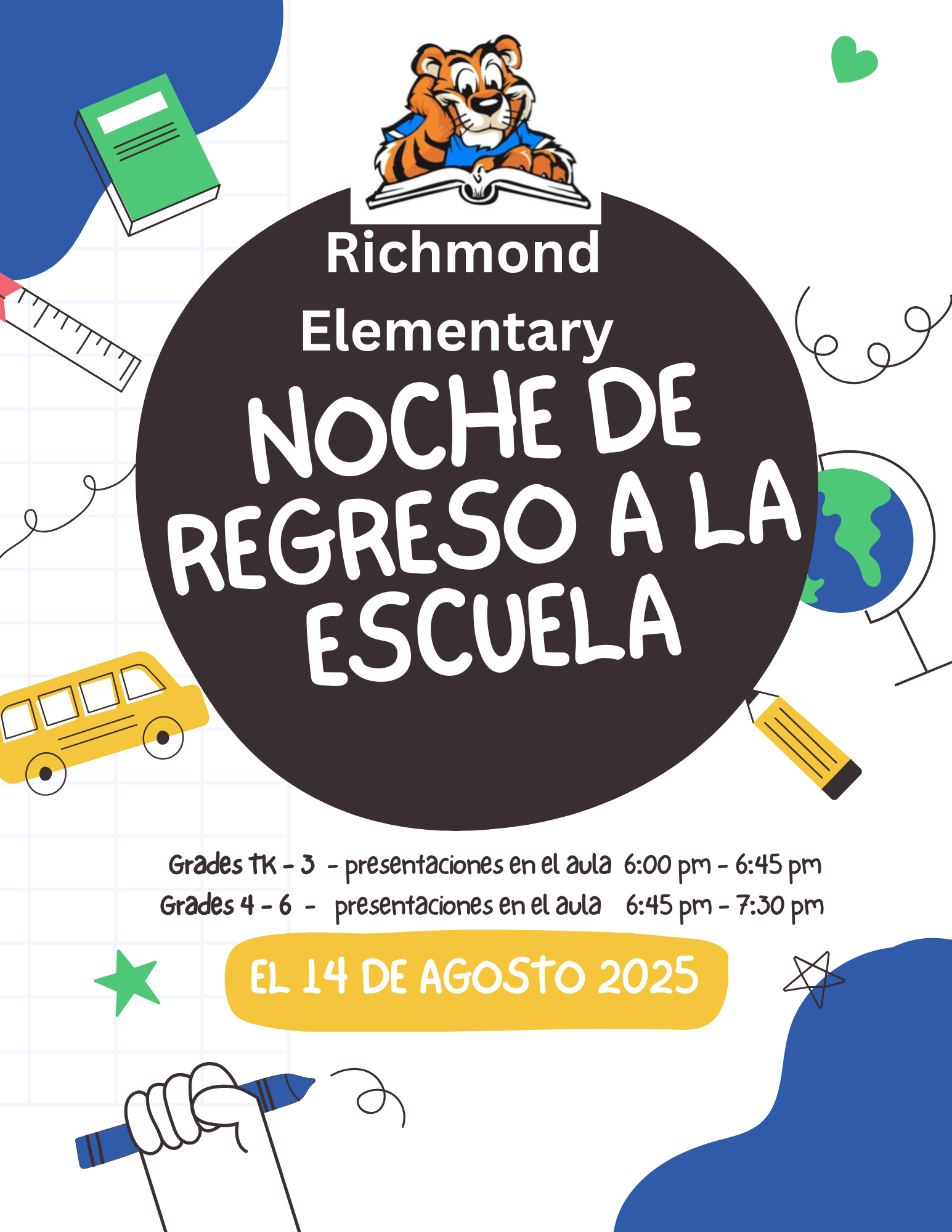 Back to school night flyer in spanish 