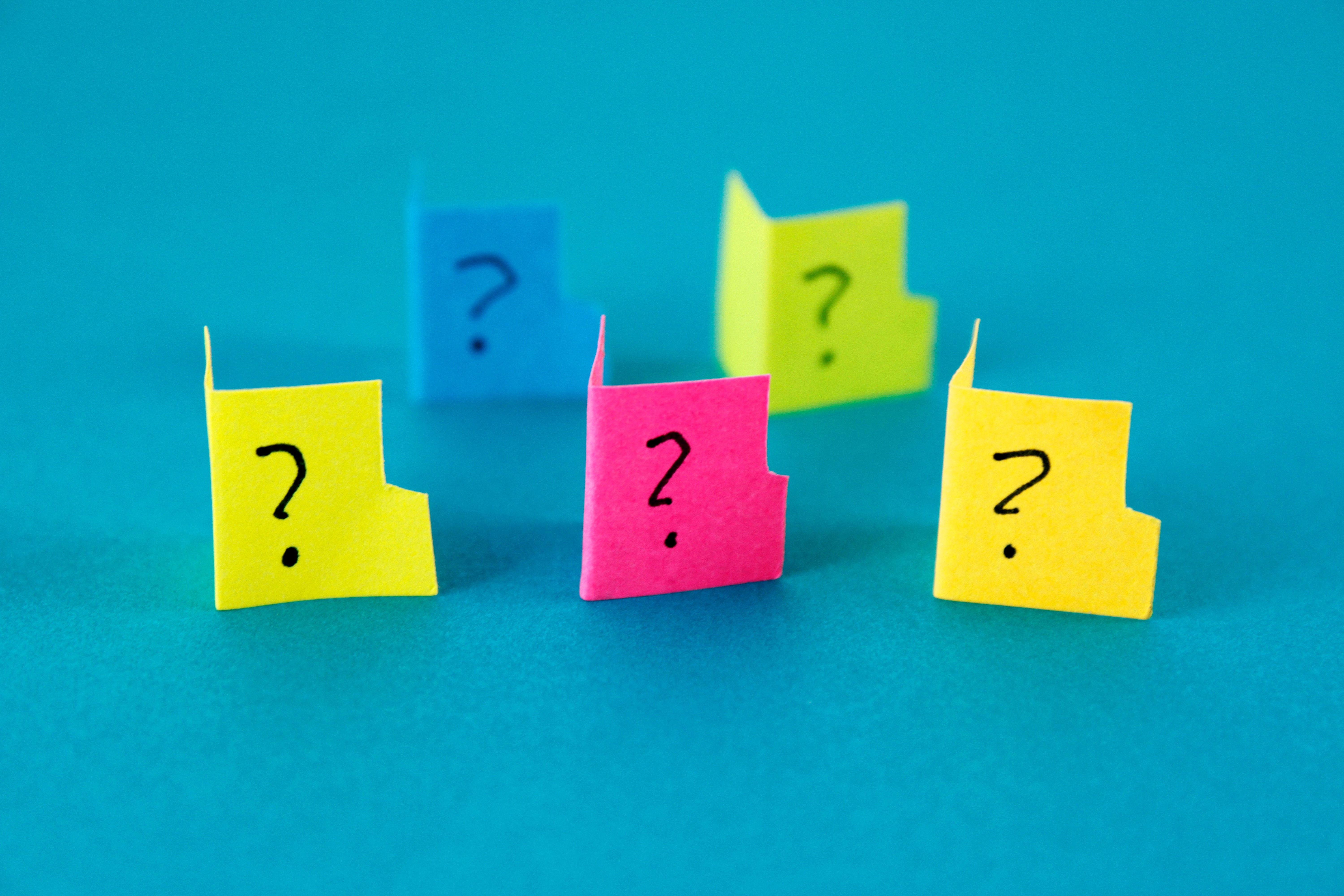 question marks on post-its