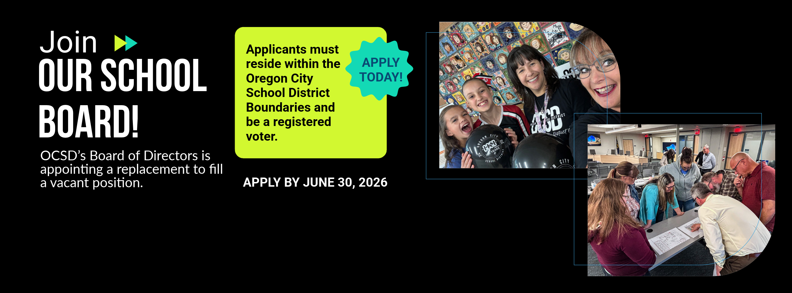 Join our school board, apply by June 30, 2026