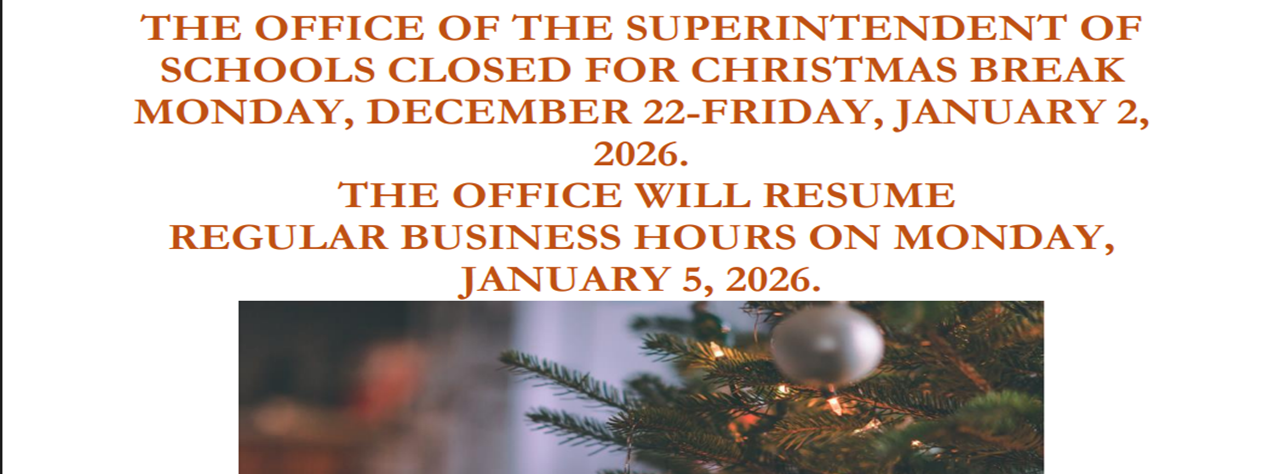 Break closure 12/22-1/2