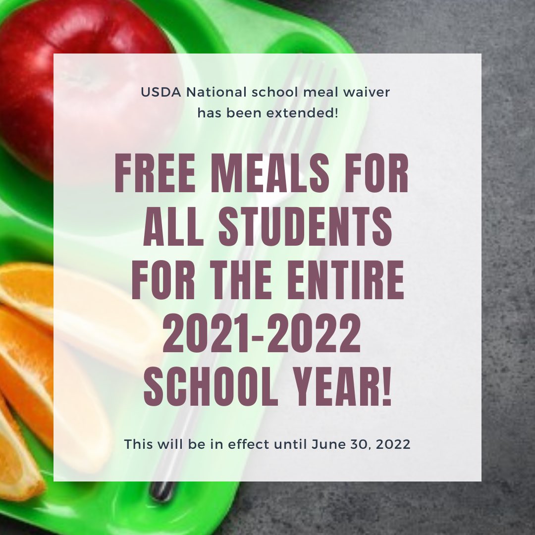 FREE MEALS FOR 21-22 SCHOOL YEAR