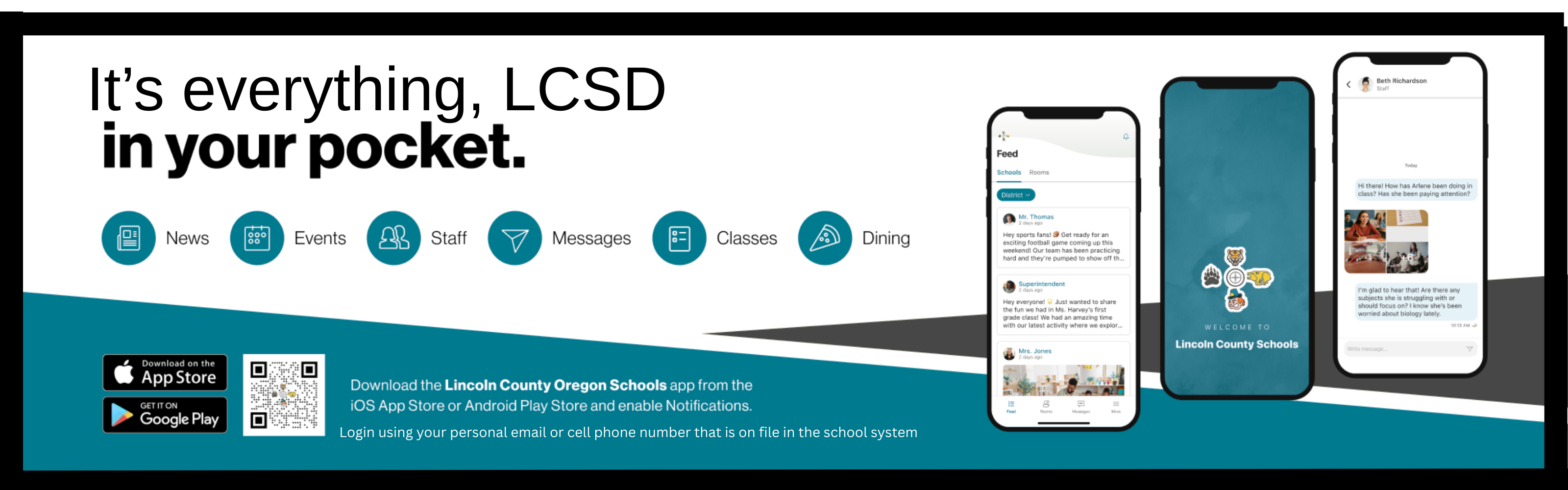 Download the LCSD App with links to App store